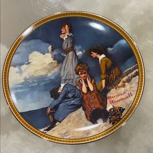 1980 Norman Rockwell “Waiting on the Shore” Plate 2nd Issue “Rediscovered Women